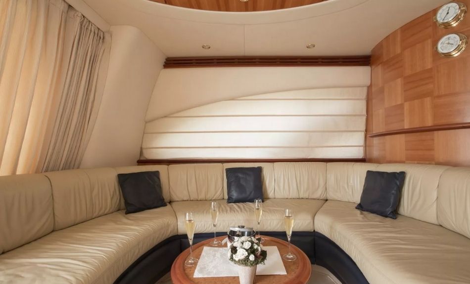 Azimut 62ft Luxury Yacht Rental Dubai Setting Room