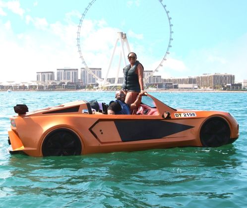 Couple Fun with Jet Car Ride in Dubai