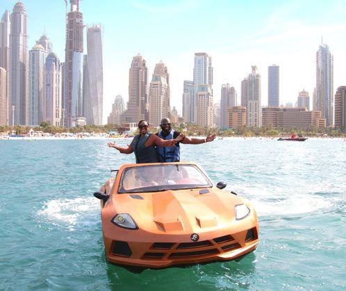 Couple Fun with Jet Car in Dubai