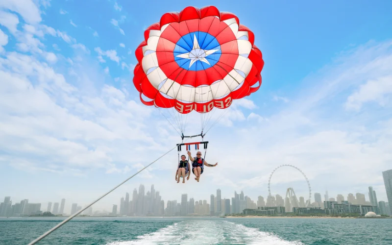 parasailing activity at Dubai Marina with Sealife Watersports Dubai