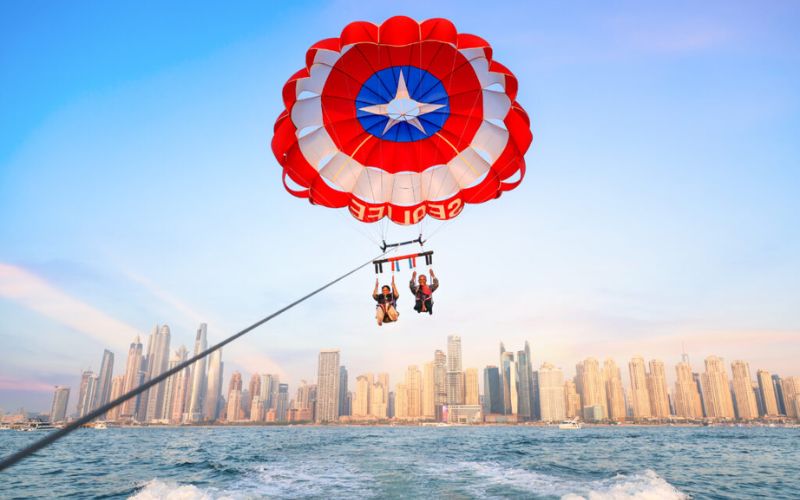Parasailing Over Dubai’s Iconic Skyline
