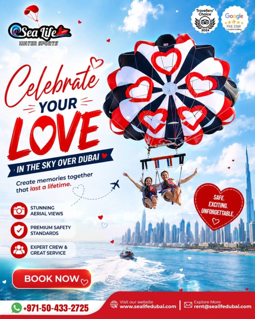 Couples Parasailing in Dubai with Sea Life Watersports