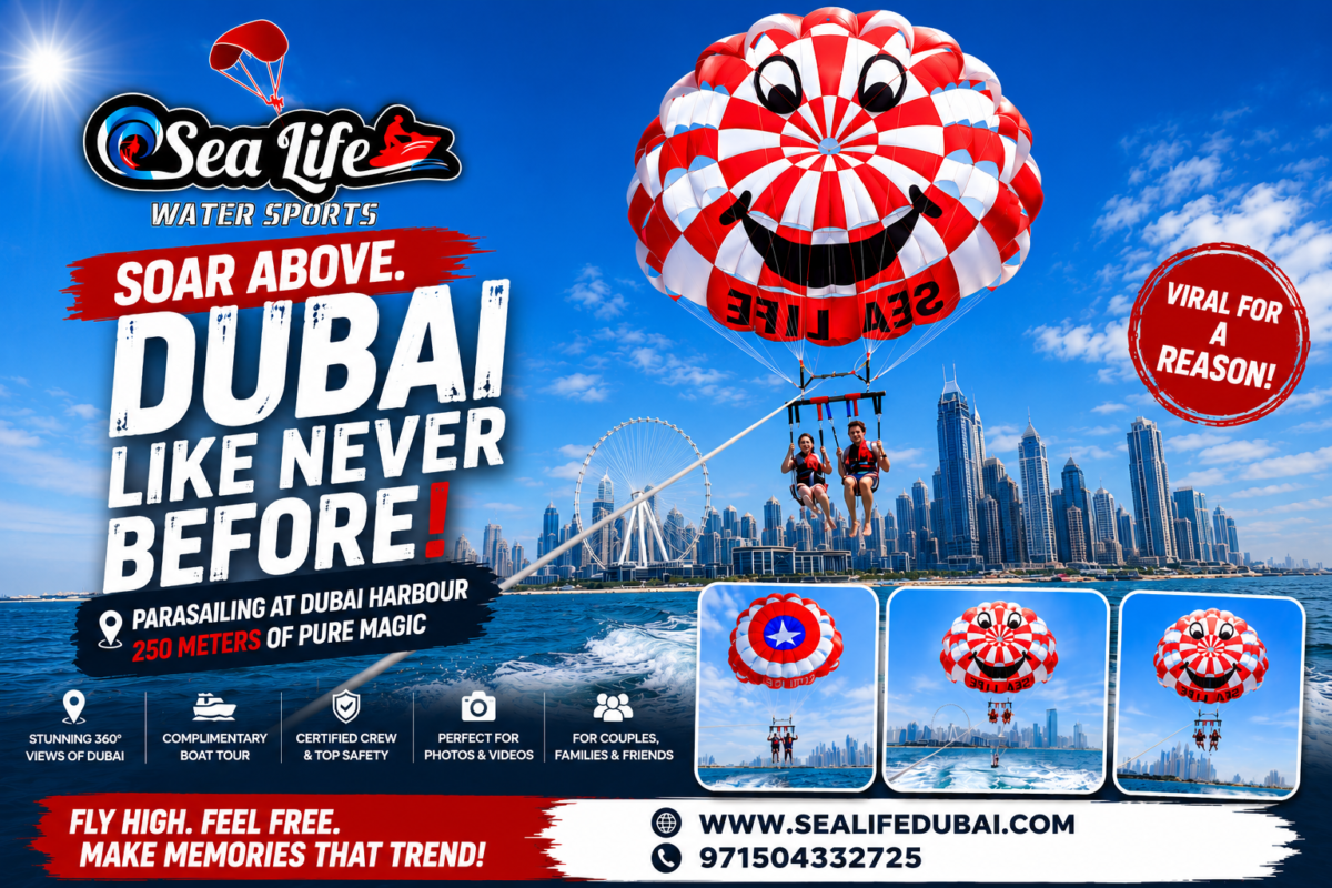parasailing activity at Dubai Marina