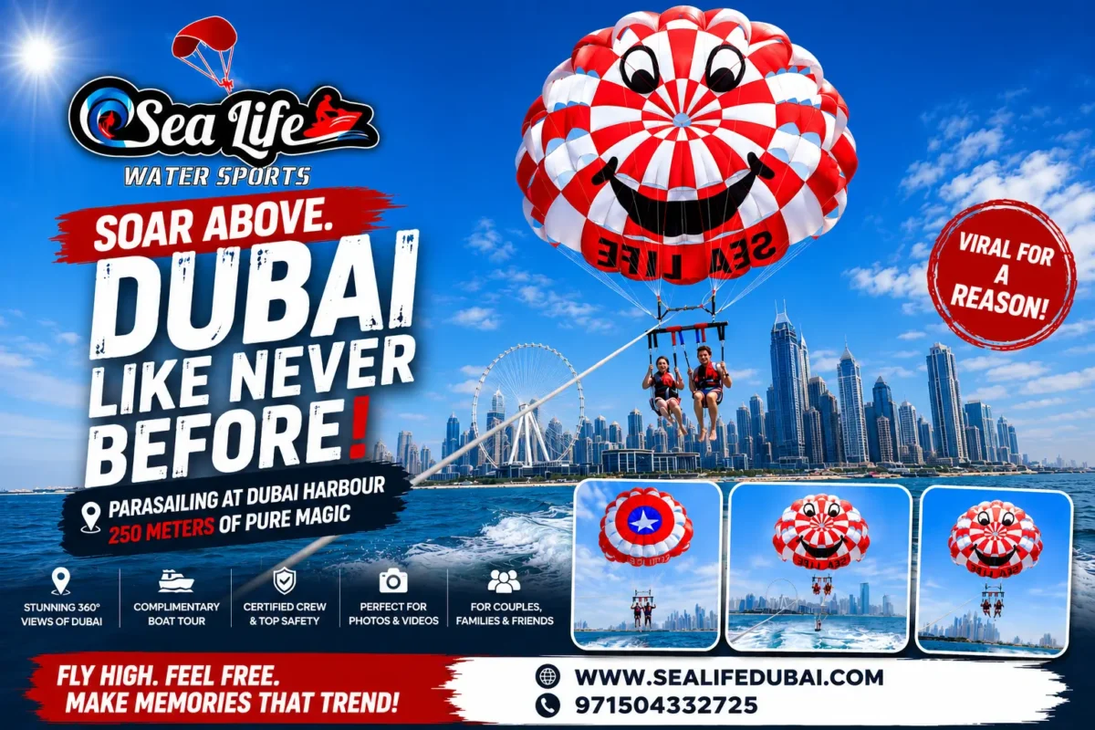 parasailing activity at Dubai Marina